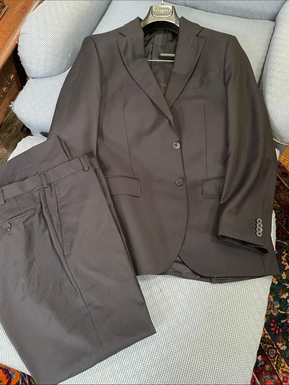 Luigi Bianchi Mantova Men's Dark Brown Two-Piece Suit - Classic Notch Lapel